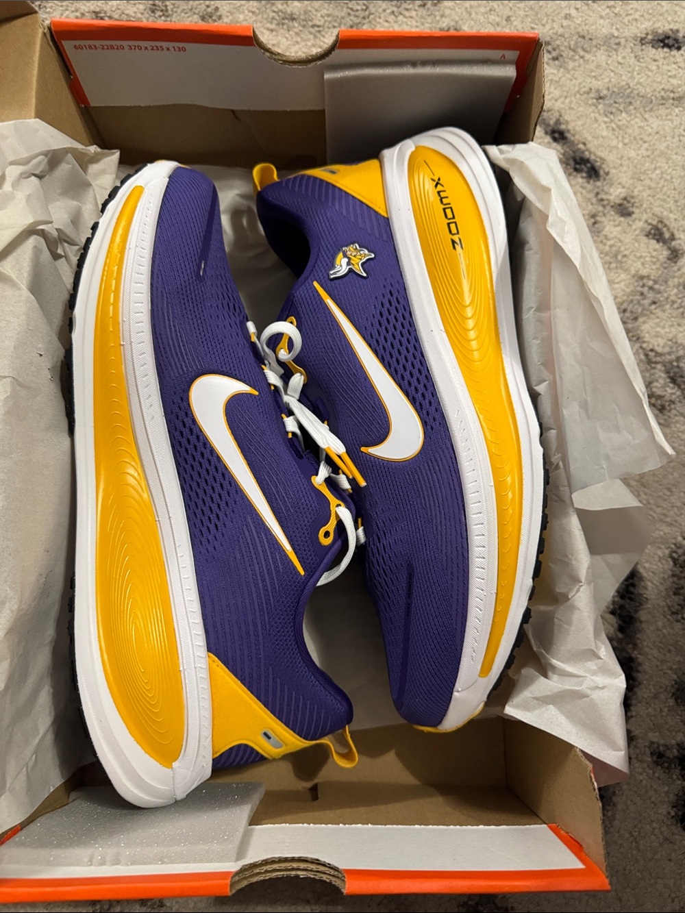 Nike Men’s Purple and Yellow Athletic Running Shoes